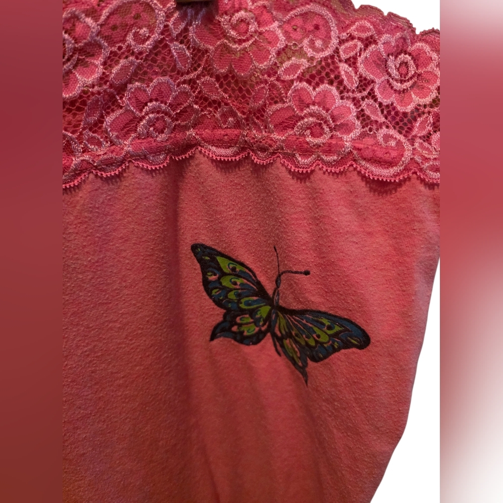 Pink Lounge Pants W Butterfly Detail - Picture 4 of 6
